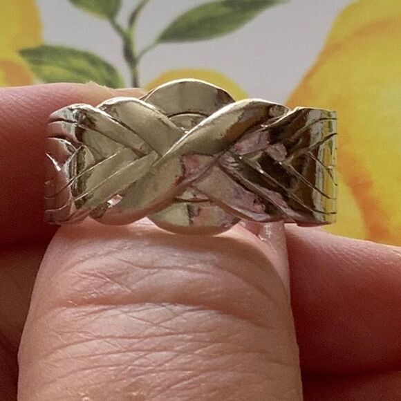 𝅺sterling SILVER 925 UNISEX PAZZLE RING SIZE US 11​ - Picture 9 of 9